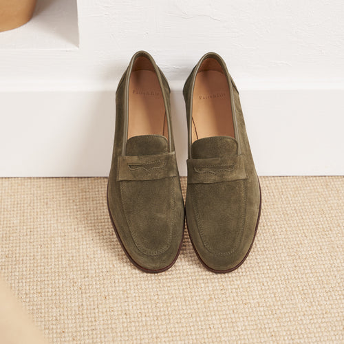 Mocassins L'Embellie Daim Olive