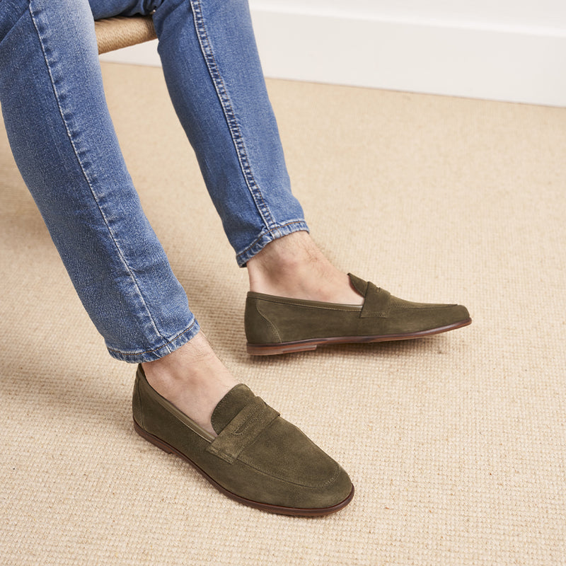 Mocassins L'Embellie Daim Olive