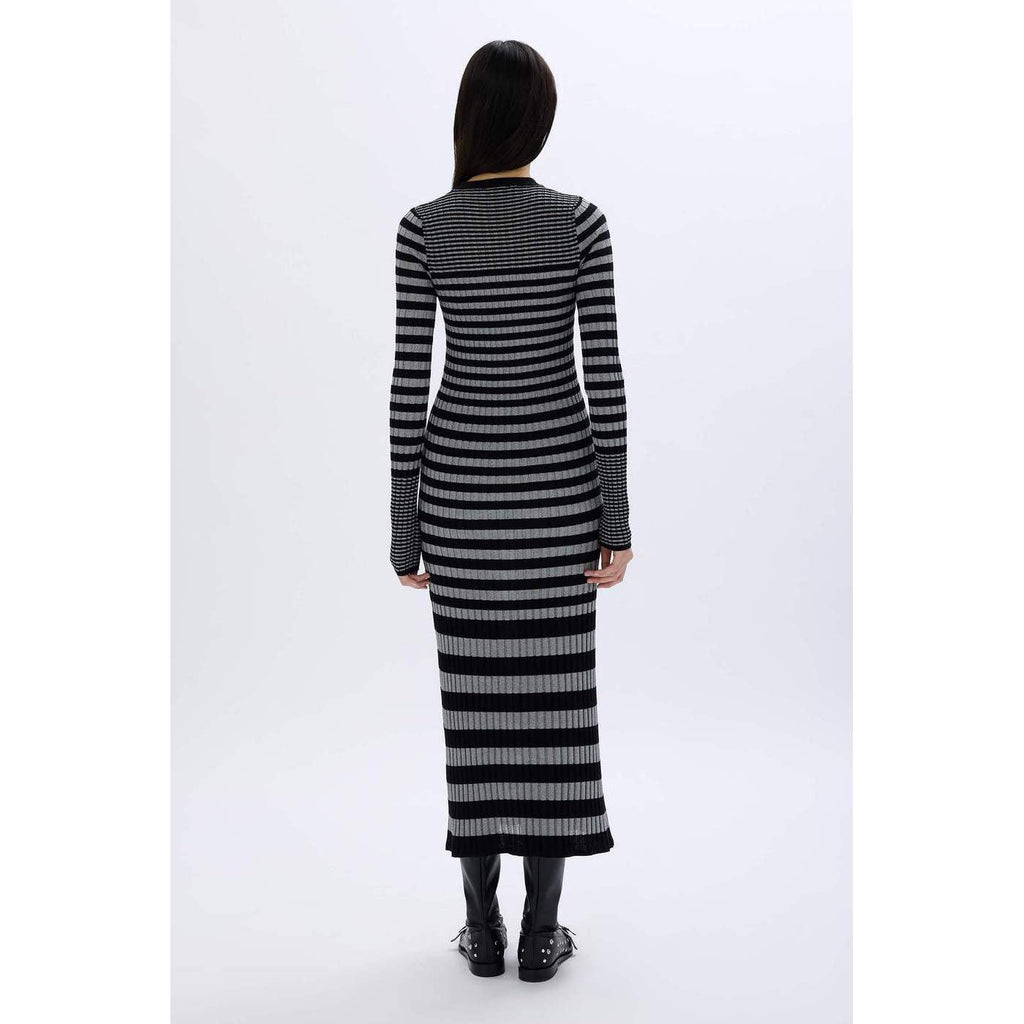Vestido - Rayas Negro/Plata - Mujer