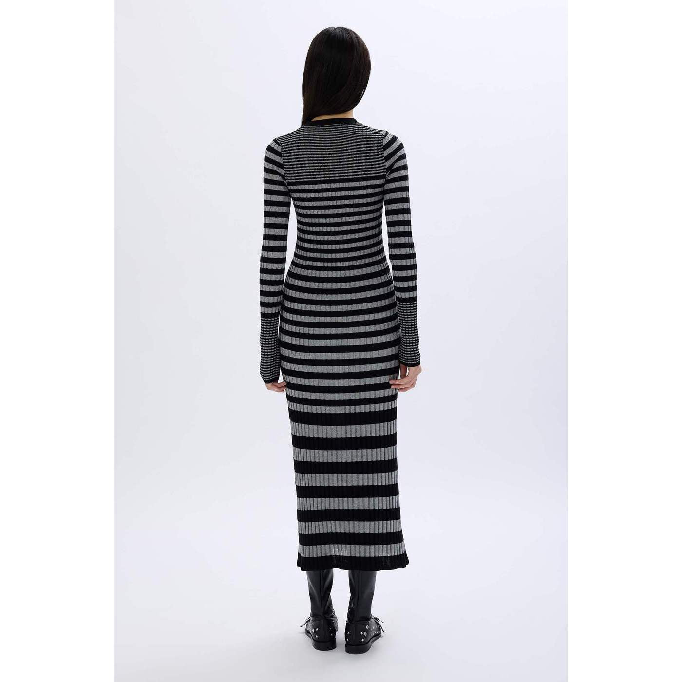 Vestido - Rayas Negro/Plata - Mujer