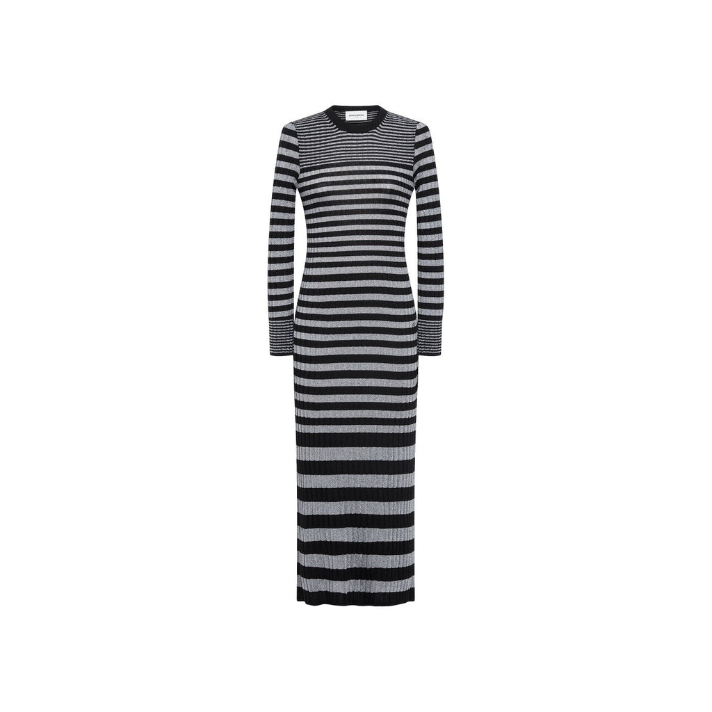 Vestido - Rayas Negro/Plata - Mujer