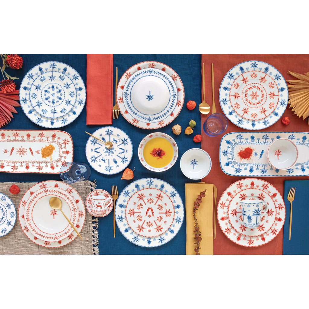 Exotic Vibes - Set De 6 Assiettes Plates - Porcelaine - Multicolore