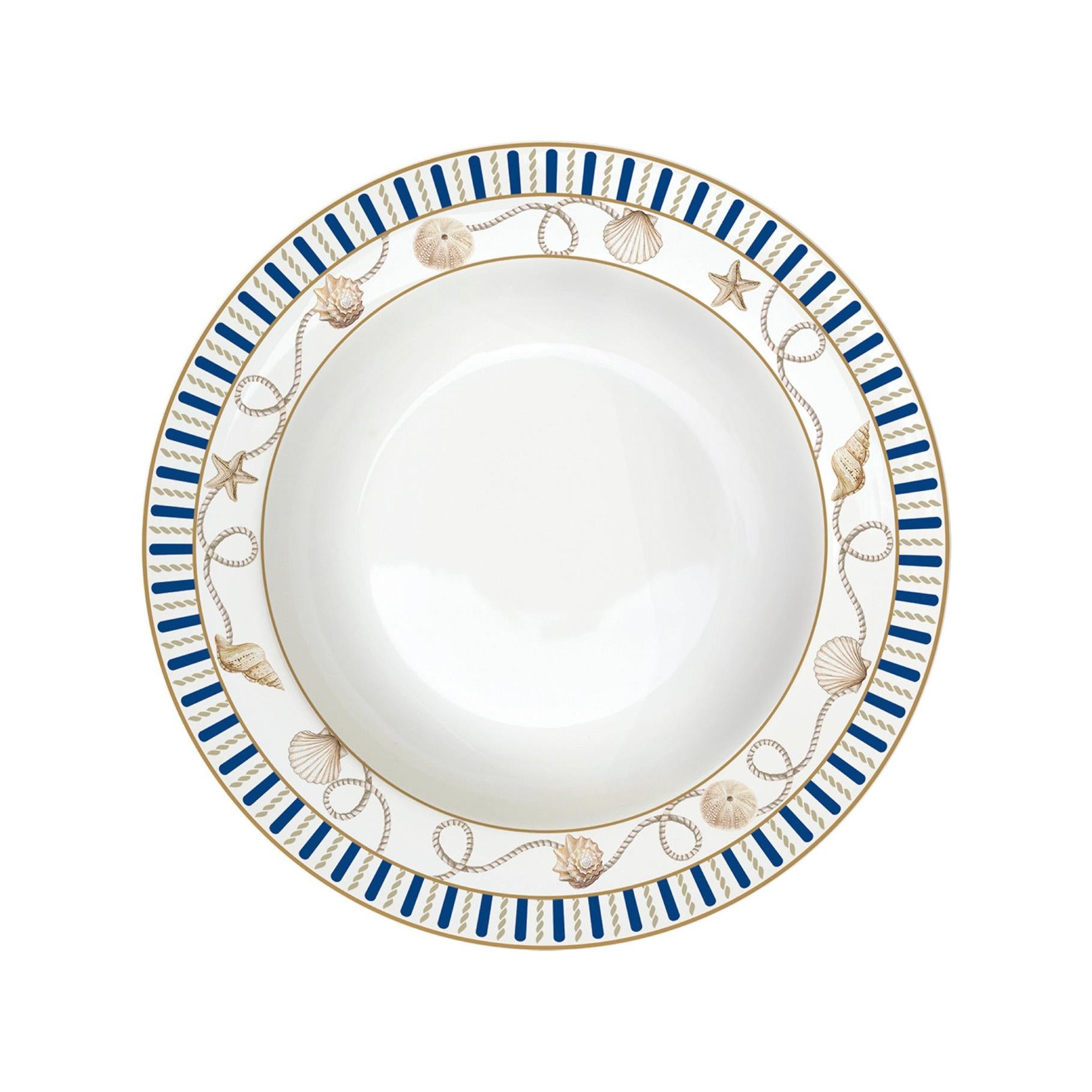 Blue Lighthouse - Set De 6 Assiettes Creuses - Porcelaine - Multicolore