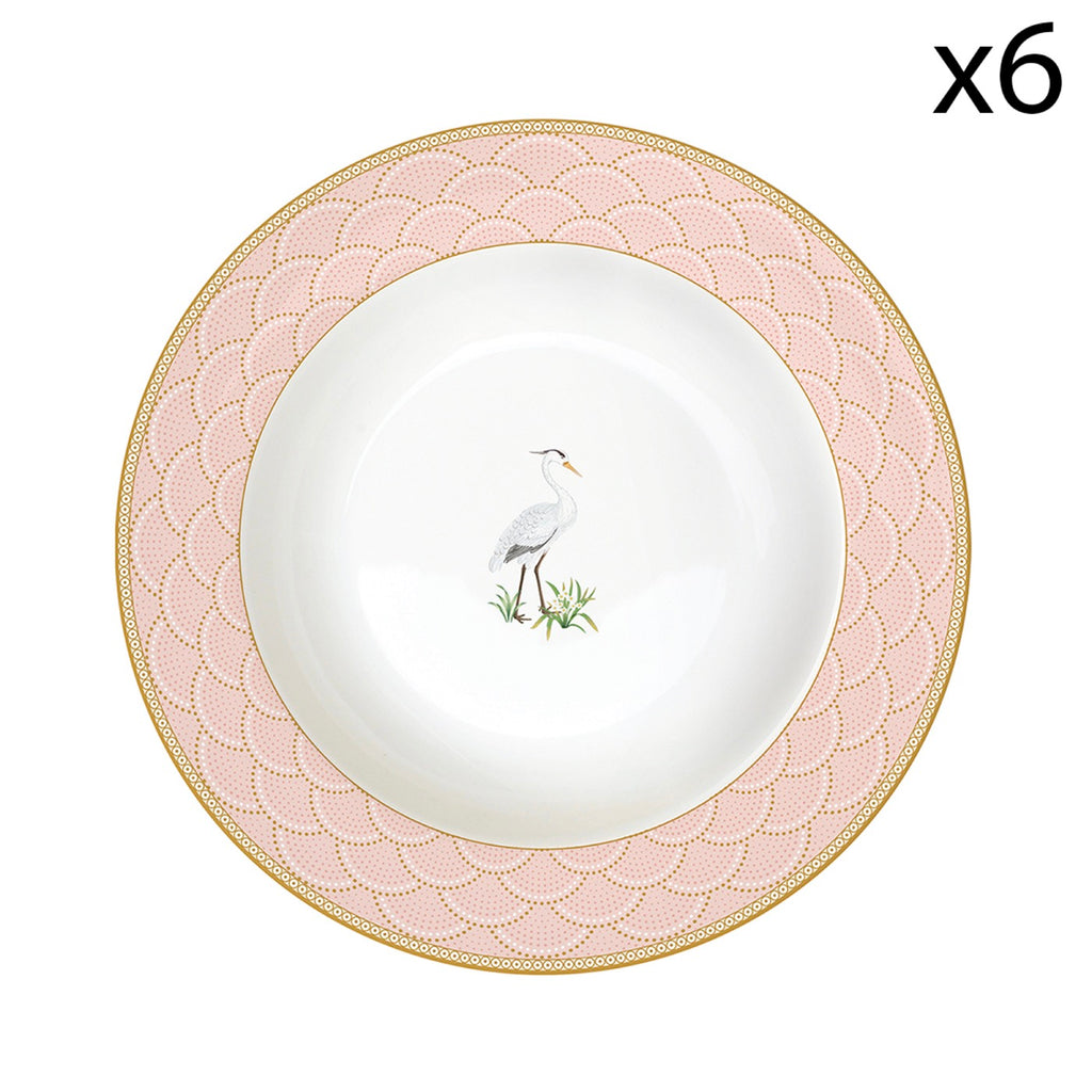 Jardin De Rêves - Set De 6 Assiettes Creuses - Porcelaine - Multicolore