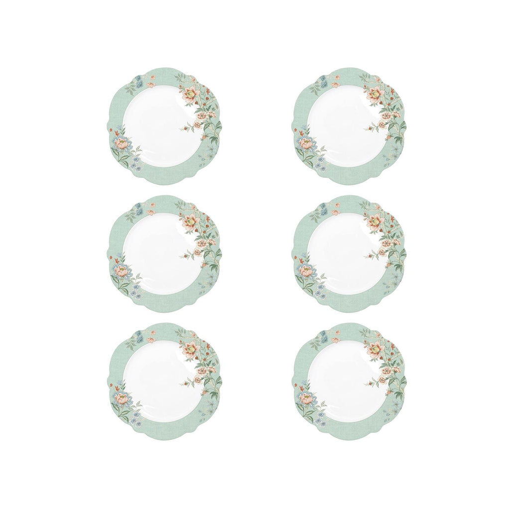 Zen Garden - Set De 6 Assiettes Plates - Porcelaine - Vert