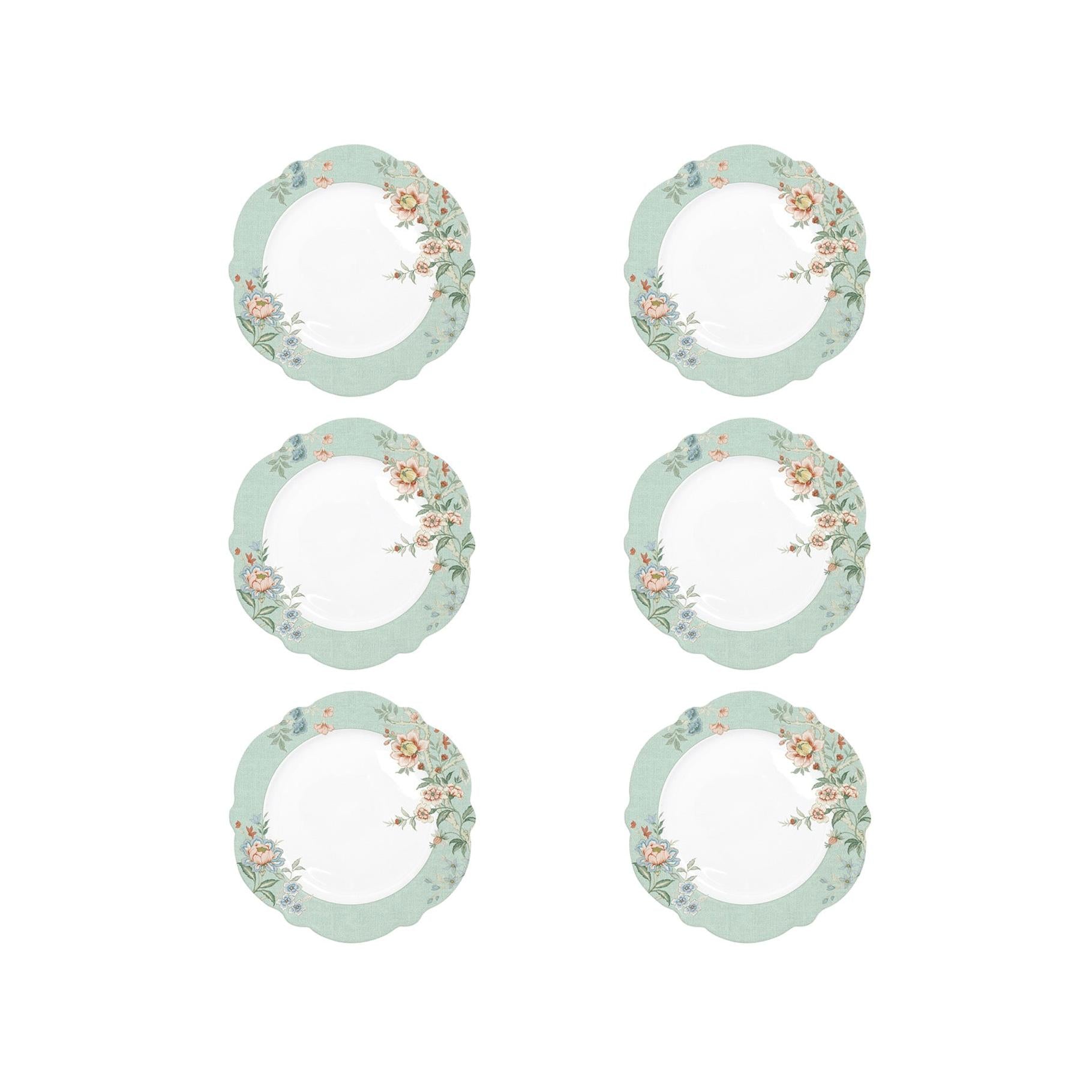 Zen Garden - Set De 6 Assiettes Plates - Porcelaine - Vert