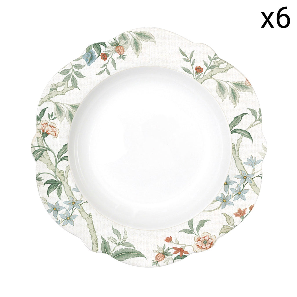 Zen Garden - Set De 6 Assiettes Creuses - Porcelaine - Blanc