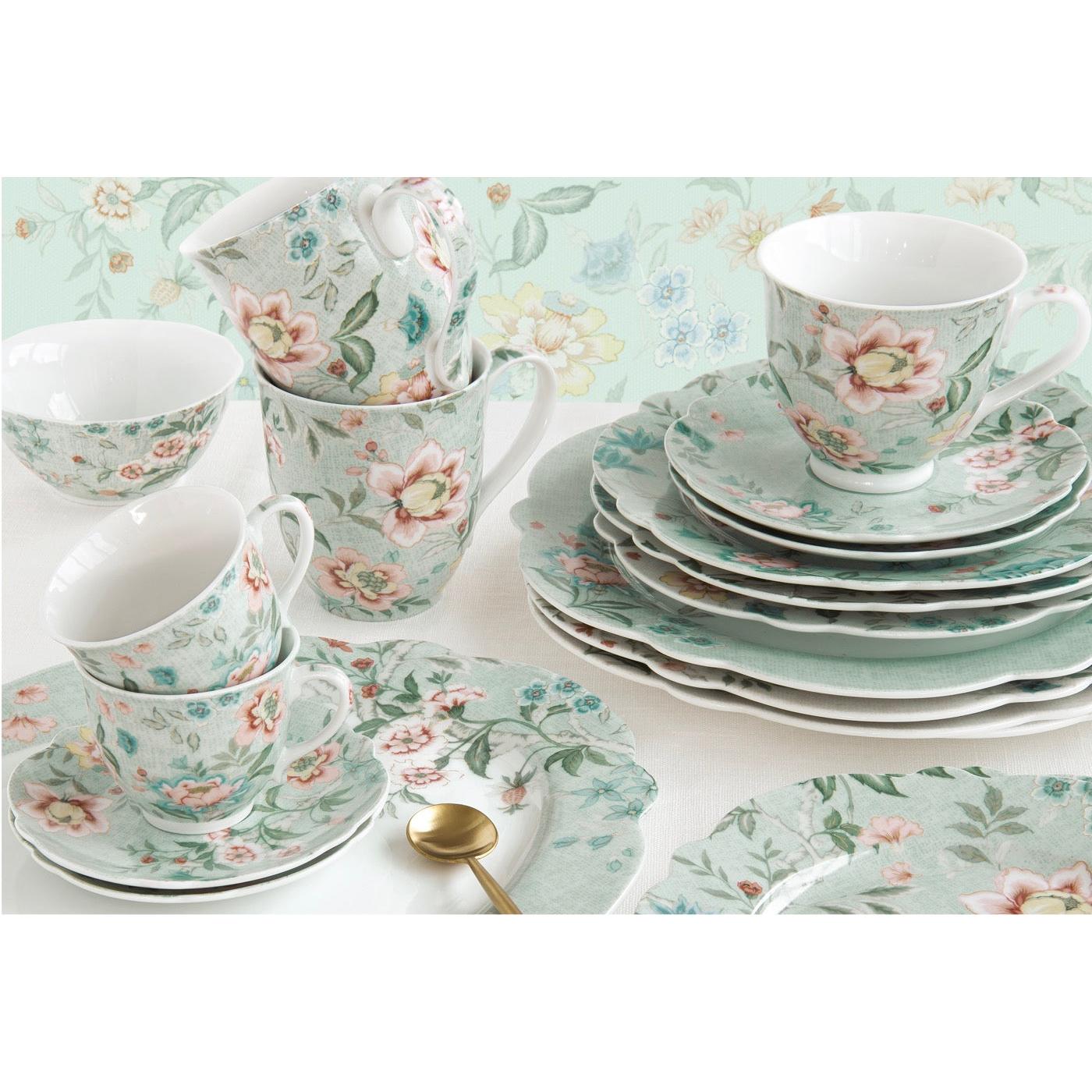 Zen Garden - Set De 6 Assiettes À Dessert - Porcelaine - Vert