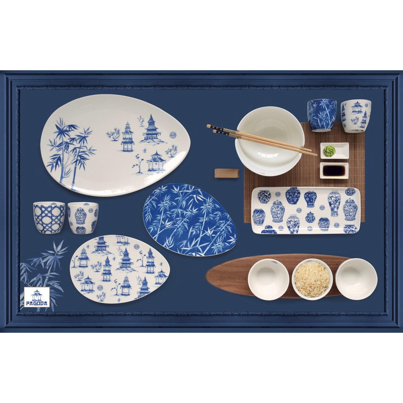 Pagoda Bamboo - Plat De Service - Porcelaine - Multicolore