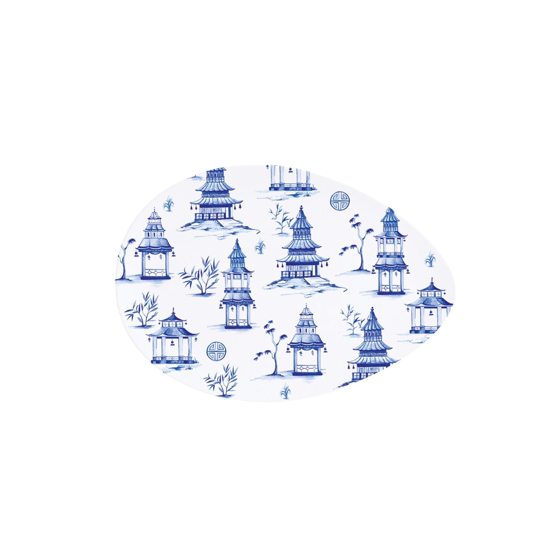 Pagoda - Plat De Service - Porcelaine - Multicolore