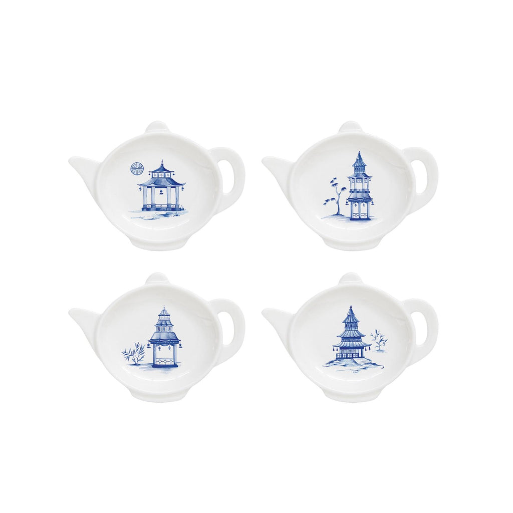 Pagoda - Set De 4 Repose-Sachets Assortis - Porcelaine - Multicolore