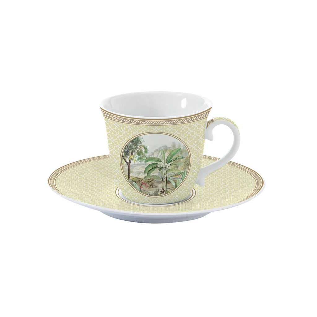 Ceylon - Tasse À Thé Avec Soucoupe - Porcelaine - Multicolore