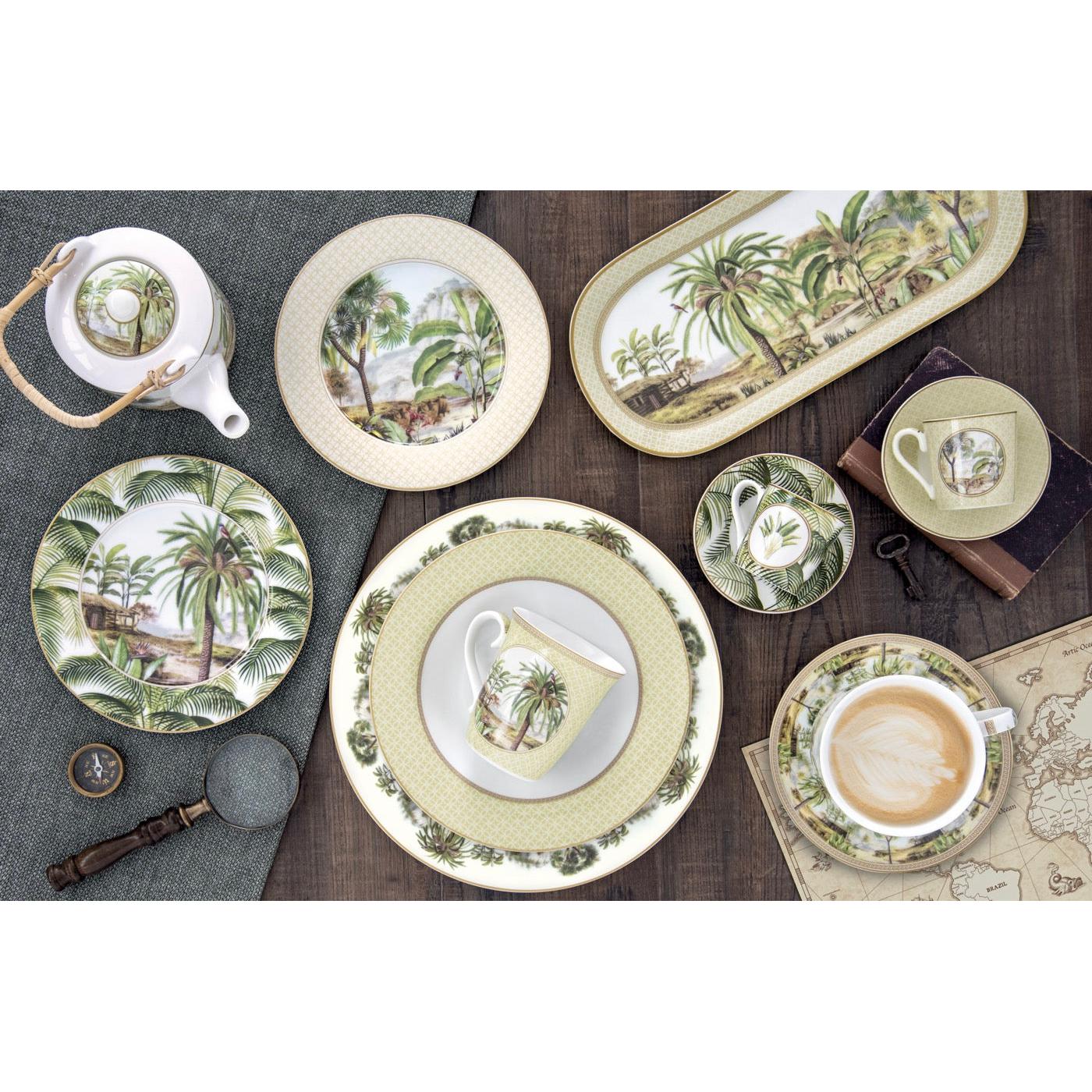 Ceylon - Tasse À Thé Avec Soucoupe - Porcelaine - Multicolore