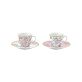 Garden Joy - Set De 2 Tasses À Café Avec Soucoupes - Porcelaine - Multicolore