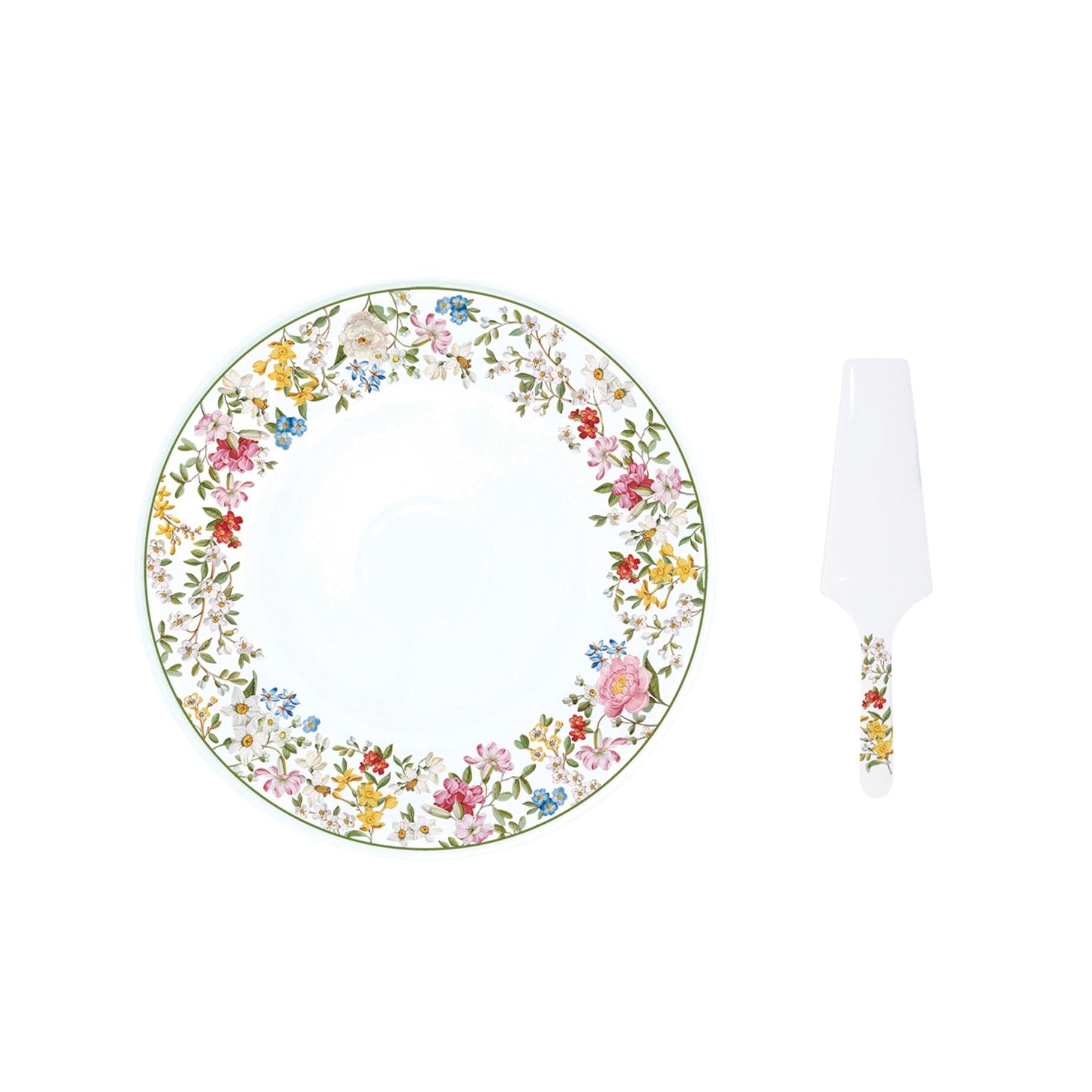 Garden Dreams - Plat À Gâteau Avec Pelle - Porcelaine - Multicolore