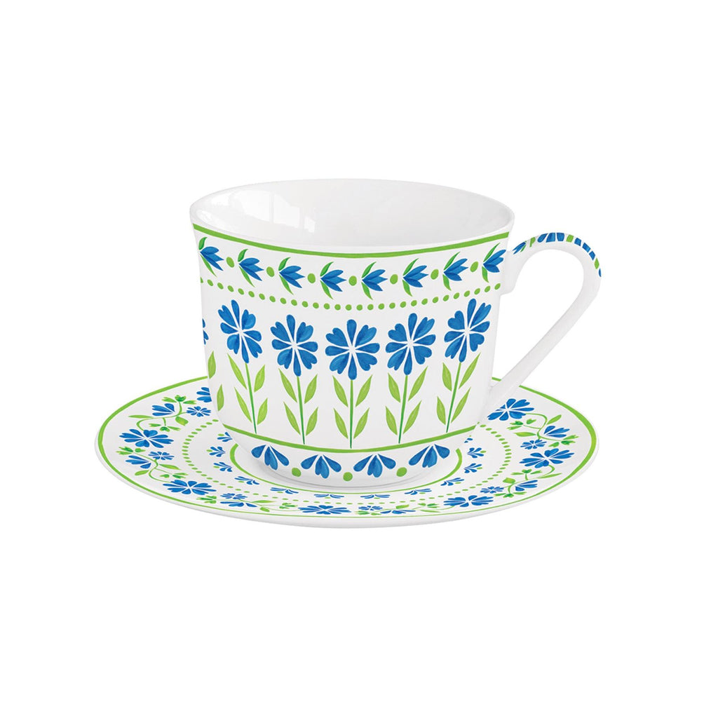 Flowers Garden - Tasse Petit-Déjeuner Avec Soucoupe - Porcelaine - Multicolore