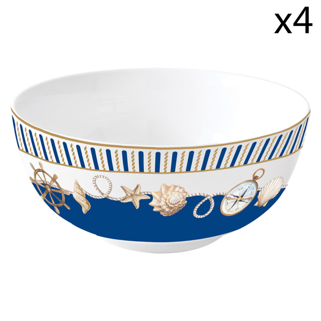 Blue Lighthouse - Set De 4 Bols - Porcelaine - Multicolore