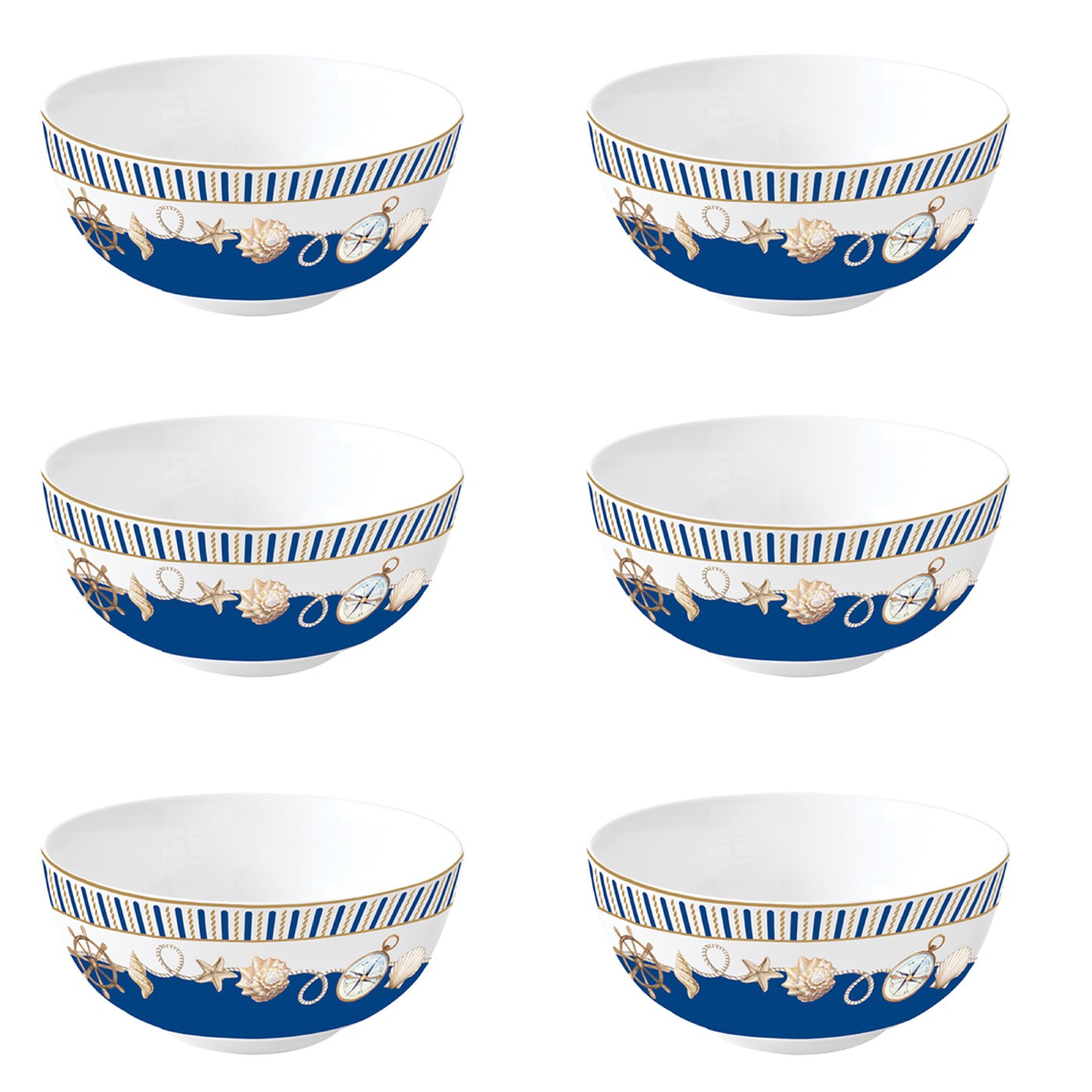 Blue Lighthouse - Set De 4 Bols - Porcelaine - Multicolore