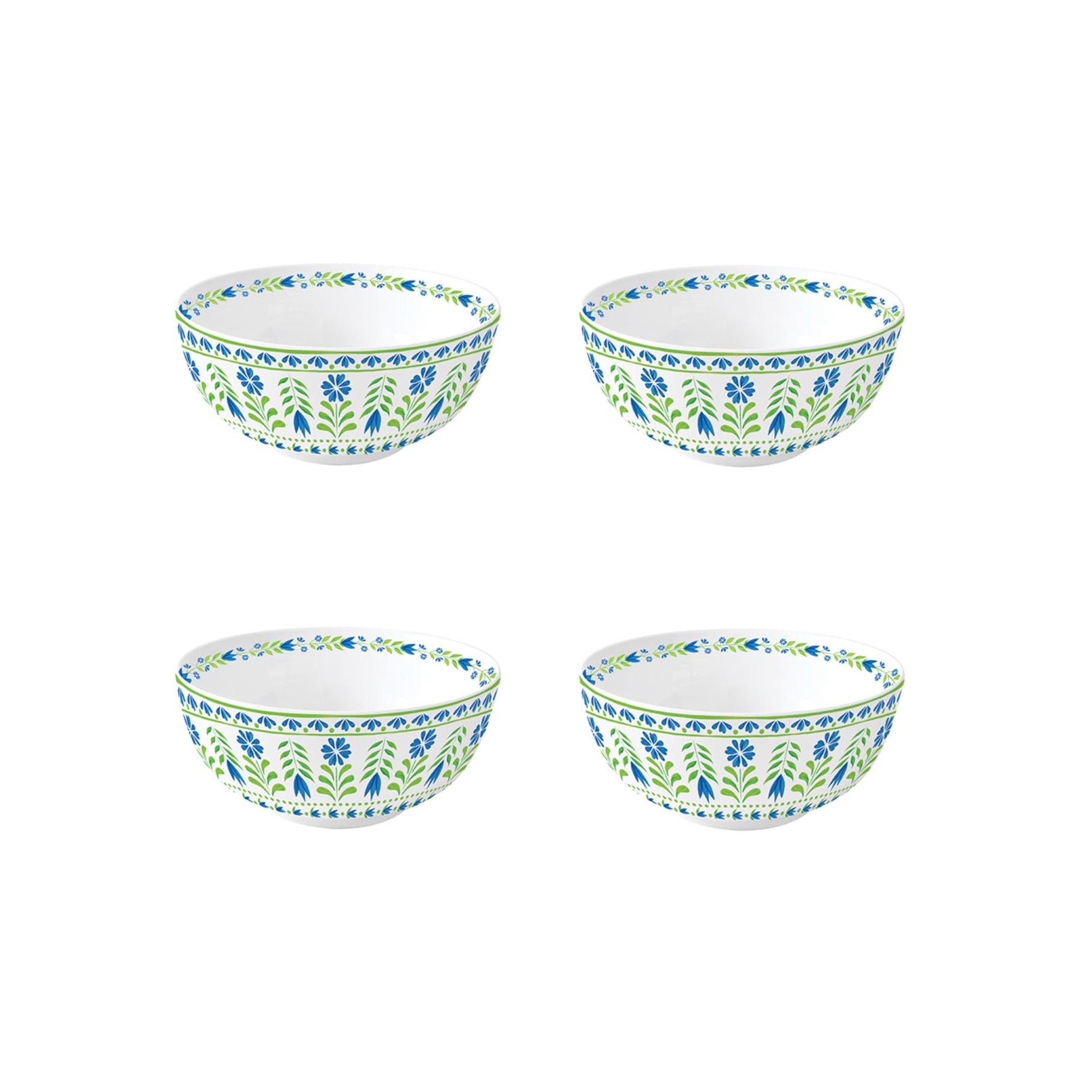 Flowers Garden - Set De 4 Bols - Porcelaine - Multicolore