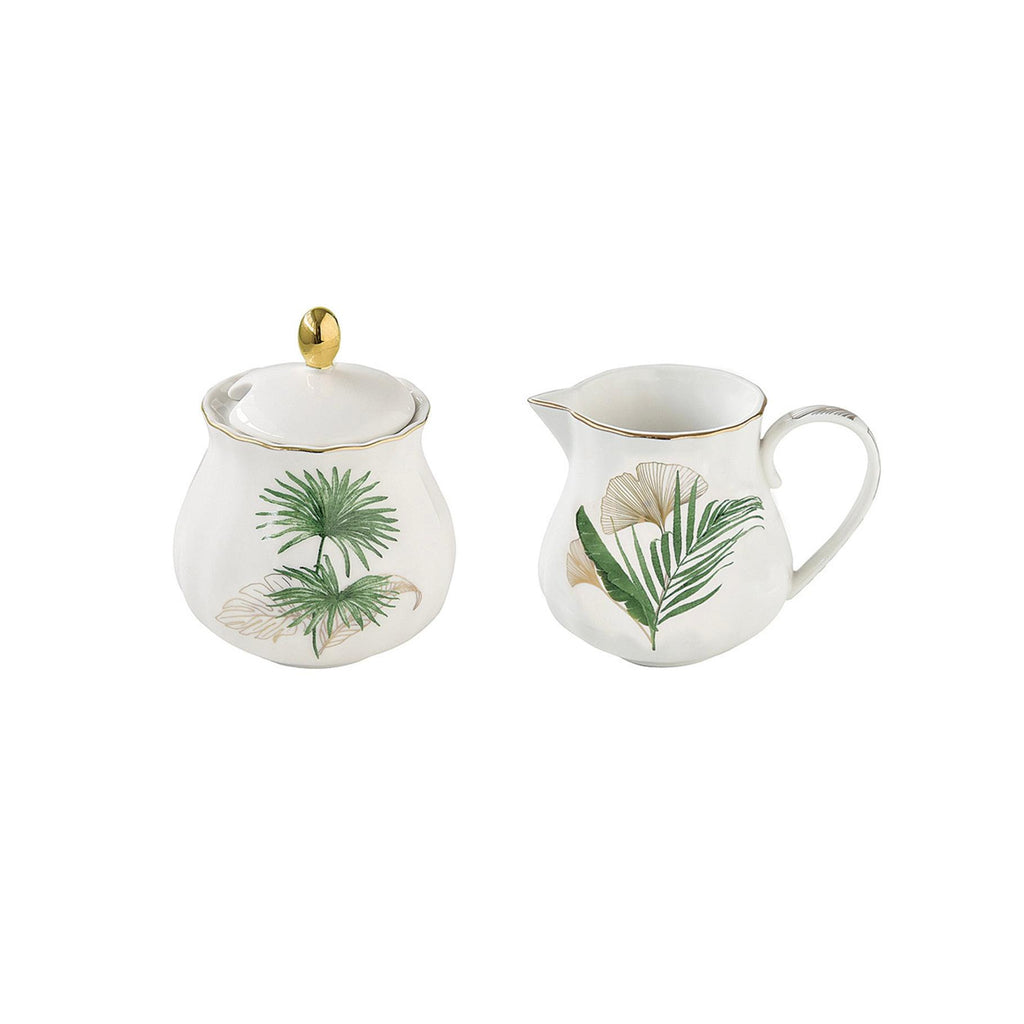 Exotique - Set Pot À Lait Et Sucrier - Porcelaine - Multicolore