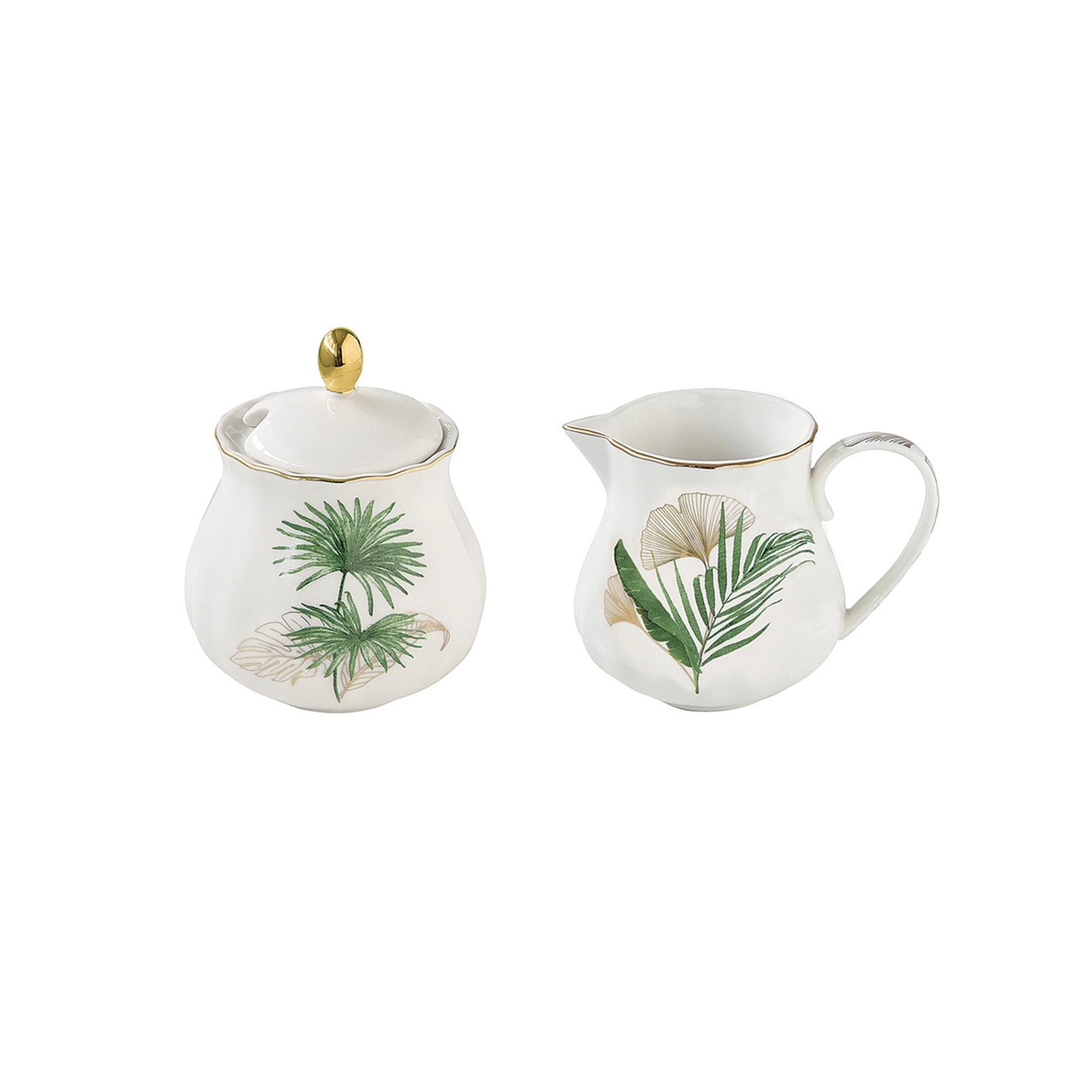Exotique - Set Pot À Lait Et Sucrier - Porcelaine - Multicolore