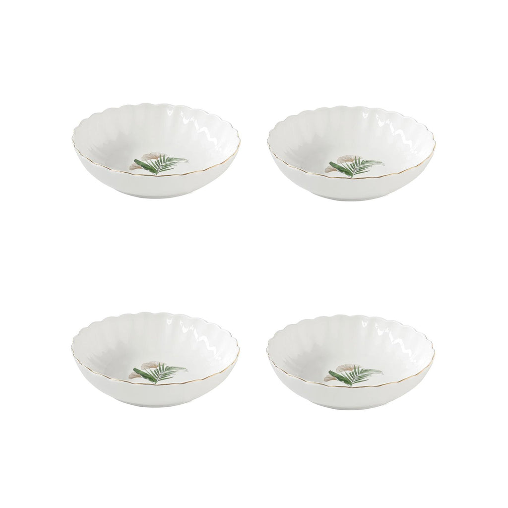 Exotique - Set De 4 Assiettes Creuses - Porcelaine - Multicolore