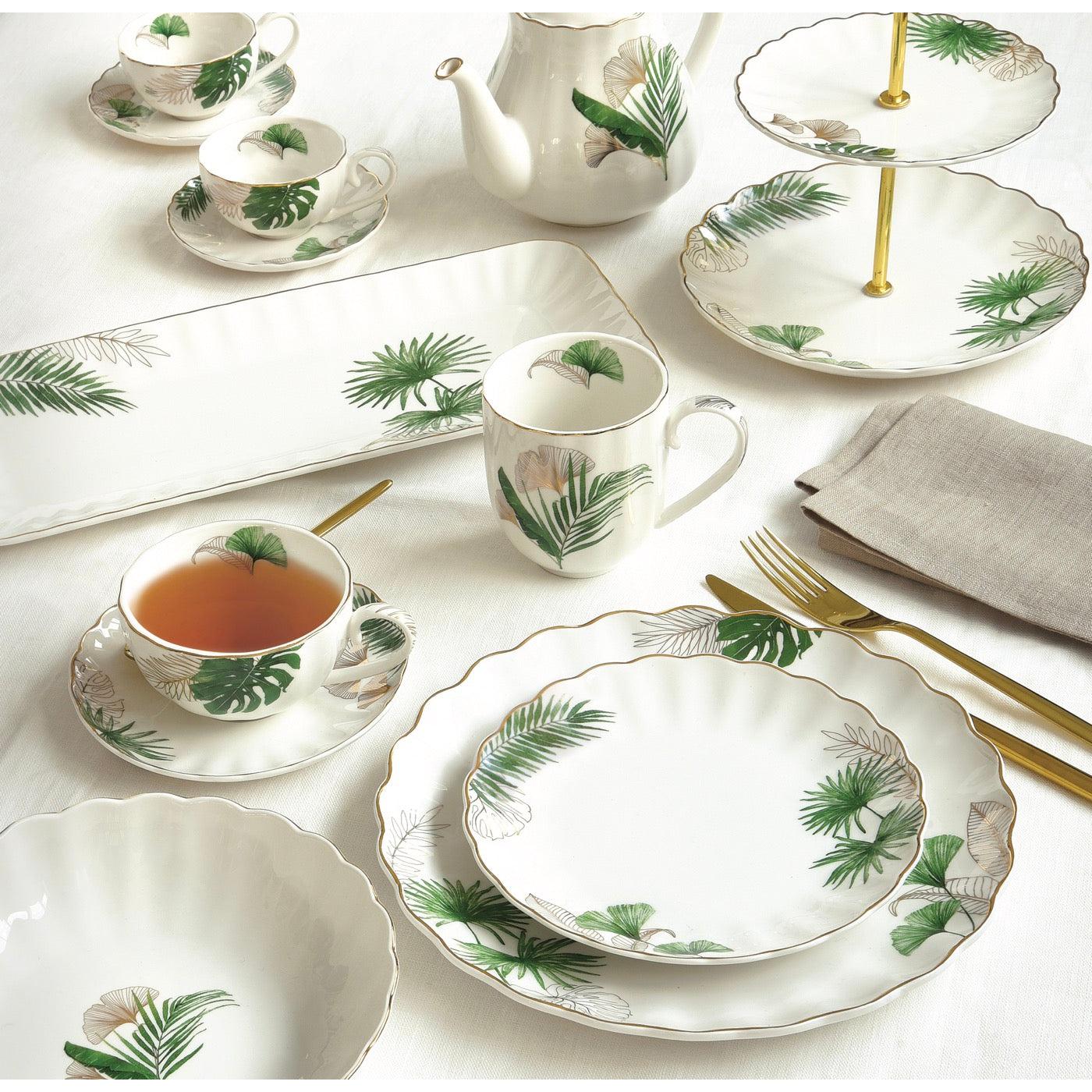 Exotique - Set De 4 Assiettes Creuses - Porcelaine - Multicolore