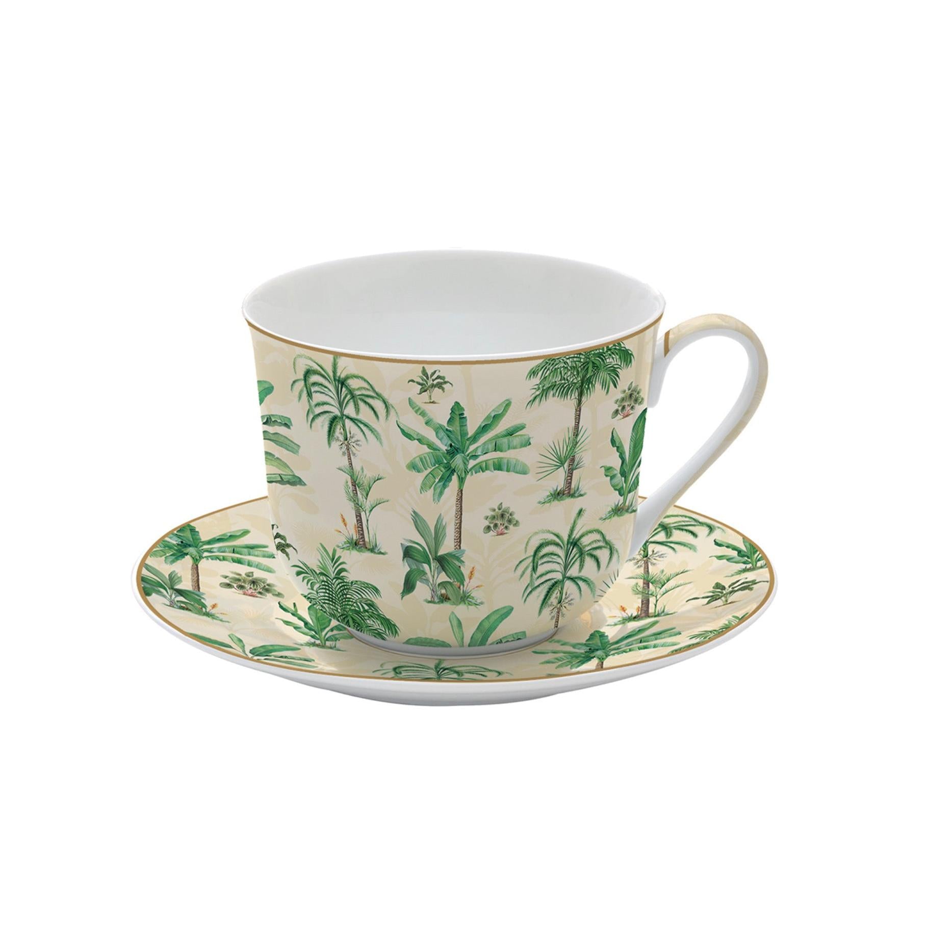 Oasi - Tasse Petit-Déjeuner Avec Soucoupe - Porcelaine Fine - Multicolore