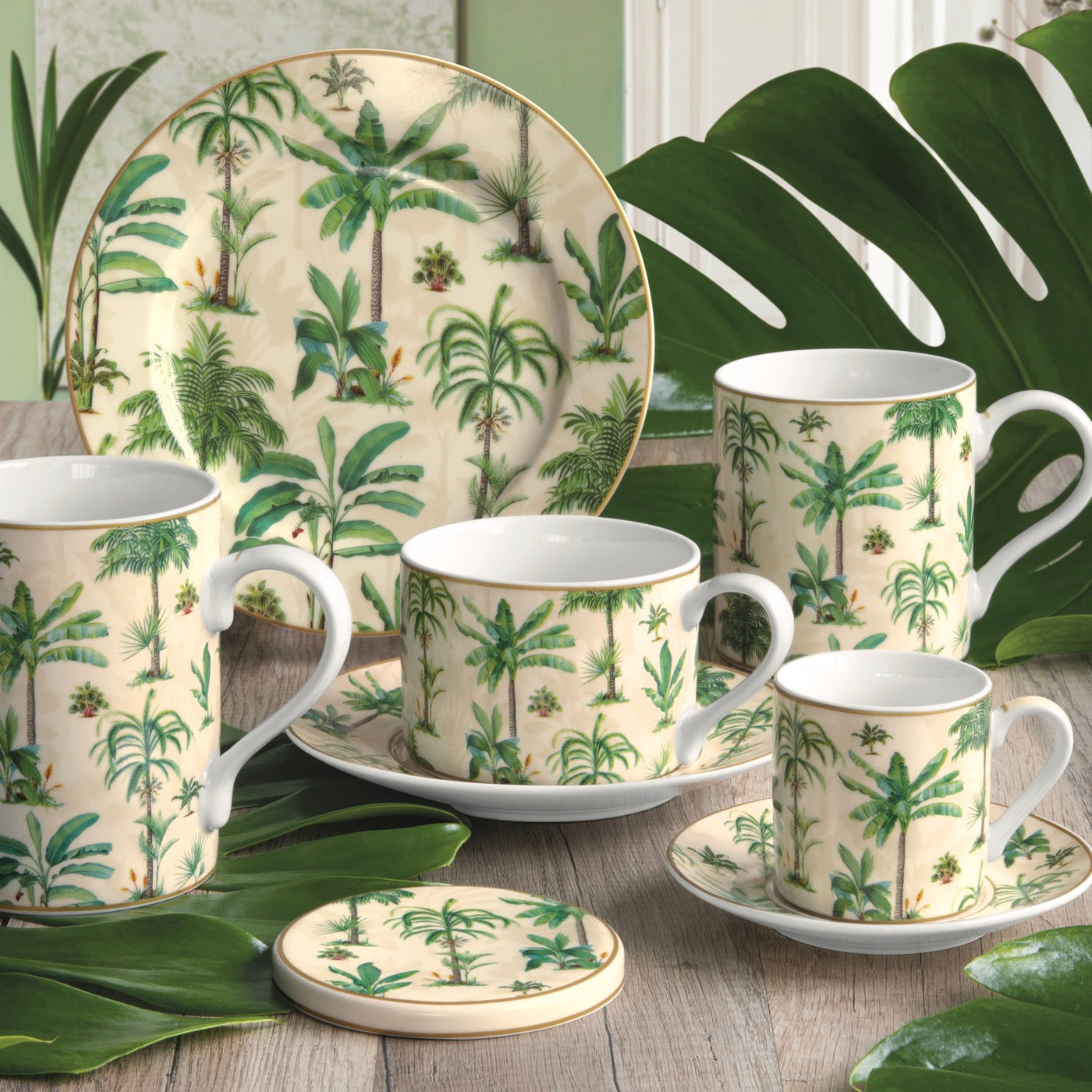 Oasi - Tasse Petit-Déjeuner Avec Soucoupe - Porcelaine Fine - Multicolore