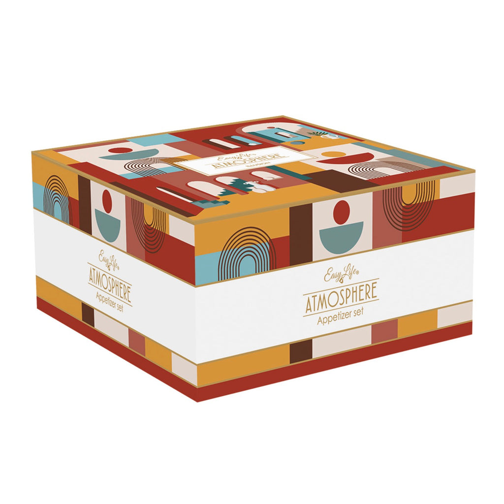Illusion - Set de Aperitivo Redondo de Bambú con 3 Boles - Porcelana y Bambú - Multicolor