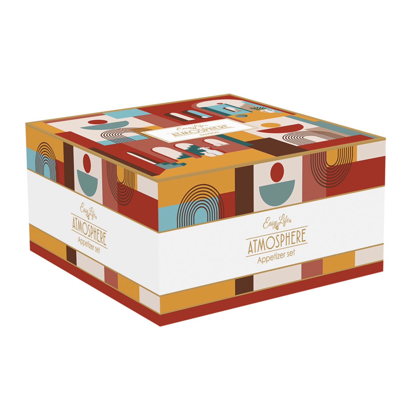 Illusion - Set de Aperitivo Redondo de Bambú con 3 Boles - Porcelana y Bambú - Multicolor