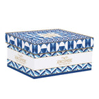 Geometric Blue - Théière Avec Infuseur Métal Et 2 Tasses - Porcelaine - Multicolore