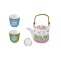 Spring Parade - Théière Avec Infuseur Métal Et 2 Tasses - Porcelaine - Multicolore