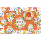 Tutti Frutti - Set De Aperitivo De Bambú Con 4 Boles Redondos - Porcelana Y Bambú - Multicolor
