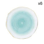Artesanal - Set De 6 Assiettes - Porcelaine - Vert