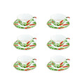 Exotica - Set De 6 Tasses À Café Avec Soucoupes - Porcelaine - Multicolore