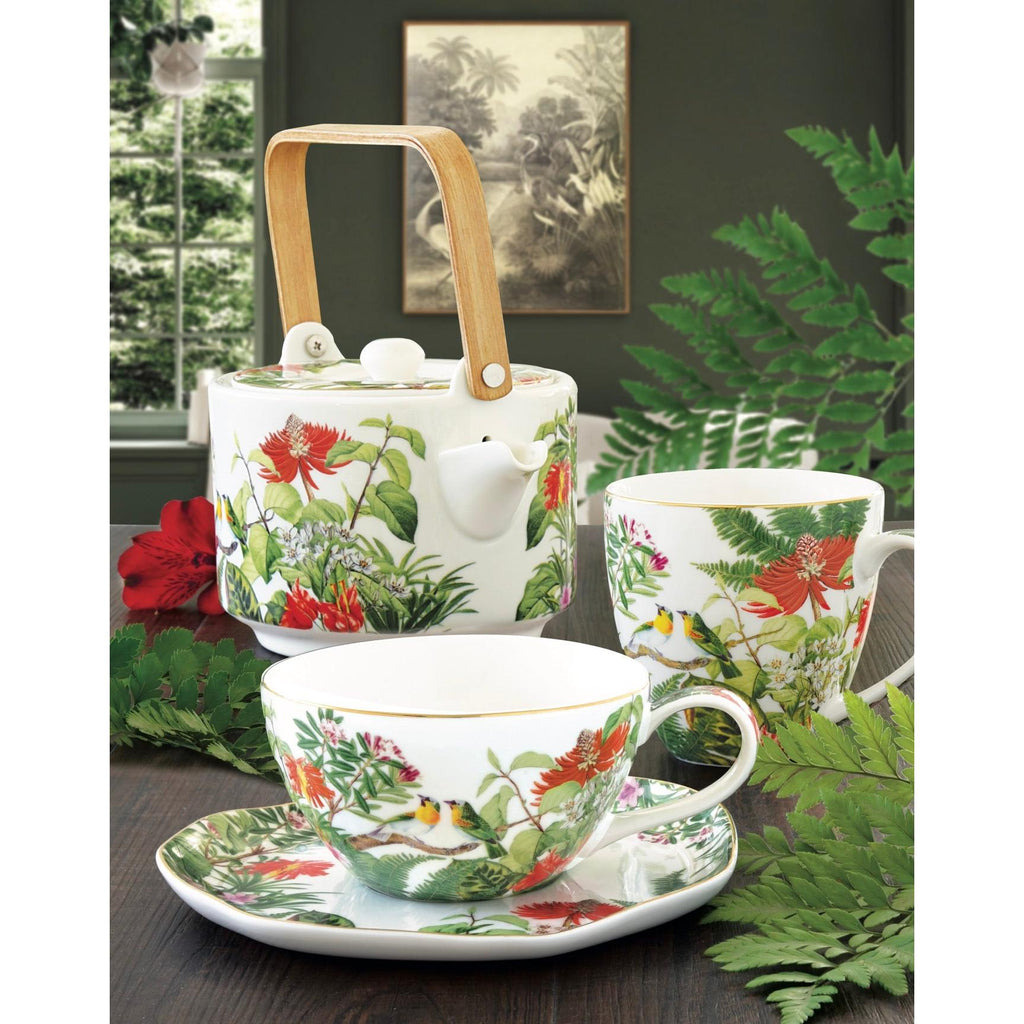 Exotica - Set De 6 Tasses À Café Avec Soucoupes - Porcelaine - Multicolore