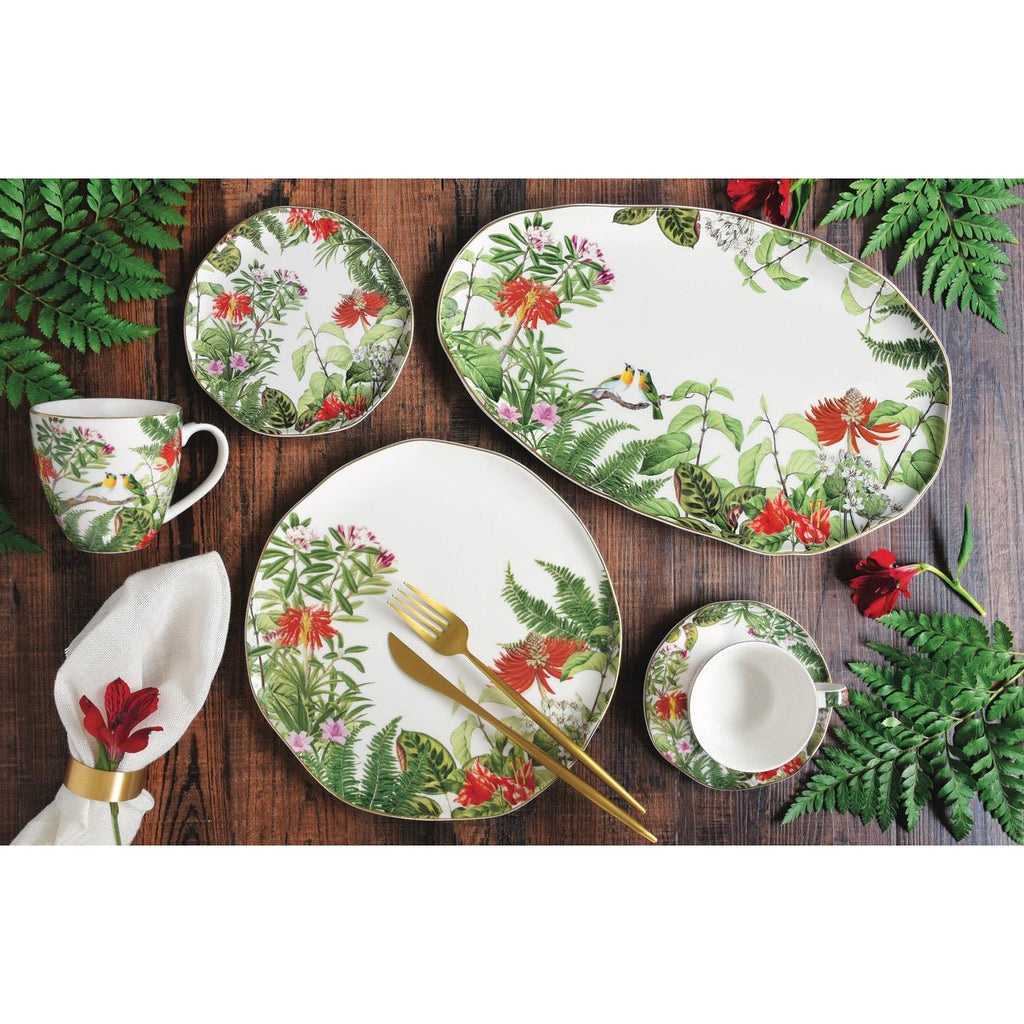 Exotica - Set De 6 Tasses À Café Avec Soucoupes - Porcelaine - Multicolore