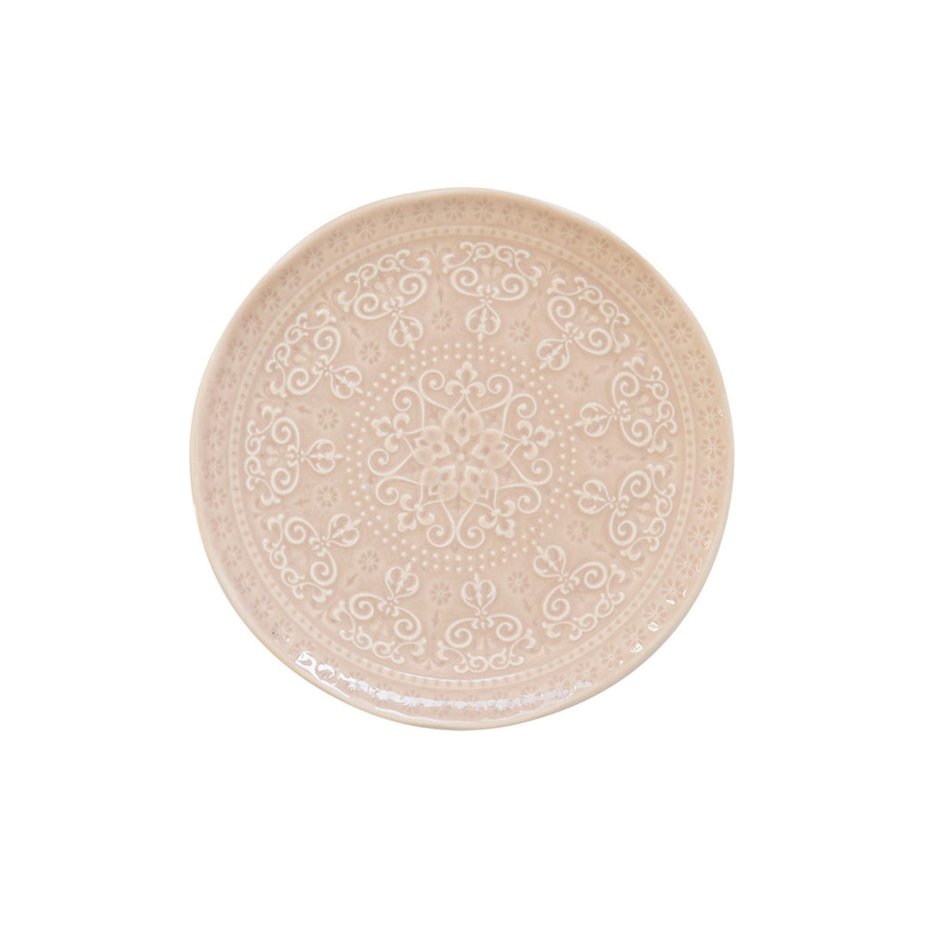 Abitare - Set De 6 Platos Llanos En Relieve - Porcelana - Beige