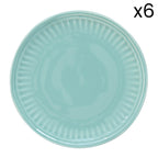 Abitare - Set of 6 Dessert Plates - Porcelain - Aqua