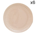 Abitare - Set De 6 Platos De Postre - Porcelana - Beige