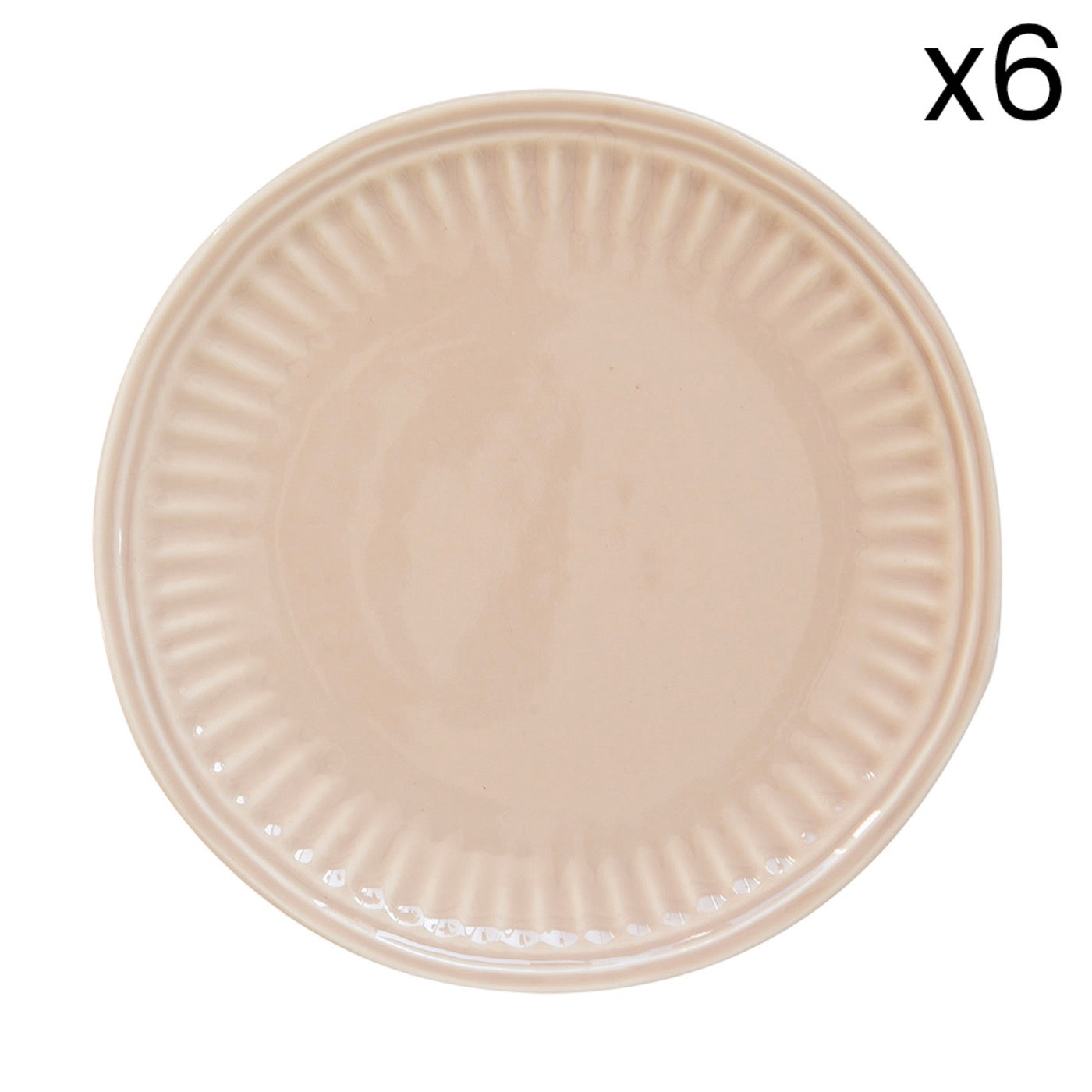 Abitare - Set De 6 Platos De Postre - Porcelana - Beige