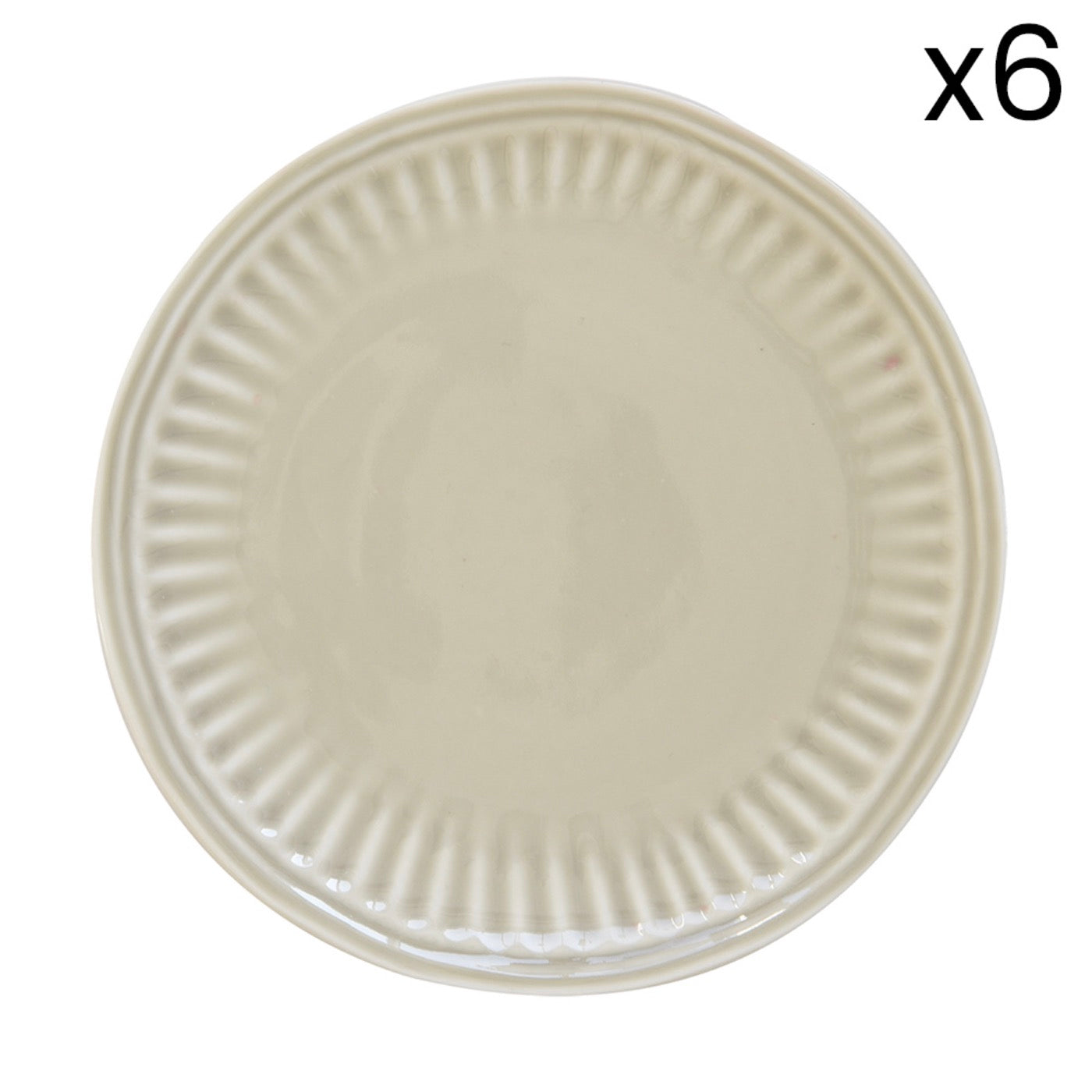 Abitare - Set De 6 Platos De Postre - Porcelana - Gris Claro