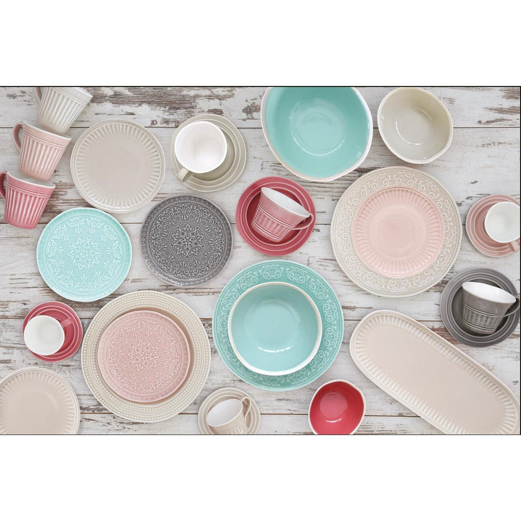 Abitare - Set De 6 Platos De Postre - Porcelana - Gris Claro