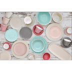 Abitare - Set De 6 Platos De Postre - Porcelana - Gris Claro