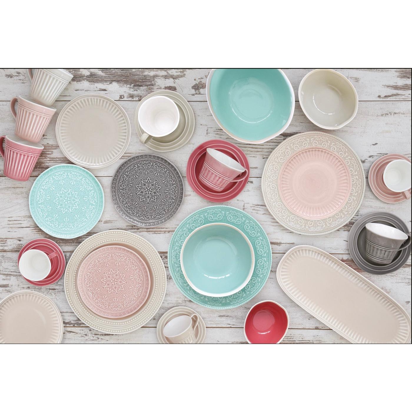 Abitare - Set De 6 Platos De Postre - Porcelana - Gris Claro