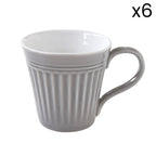 Abitare - Set De 6 Mugs - Porcelaine - Gris Foncé