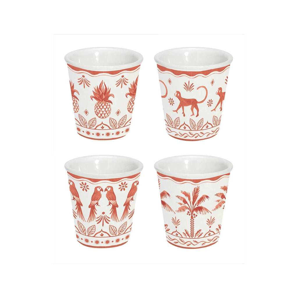Exotic Vibes - Set De 4 Verres À Café - Porcelaine - Multicolore