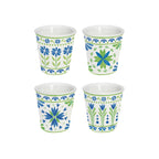 Flowers Garden - Set De 4 Verres À Café - Porcelaine - Multicolore