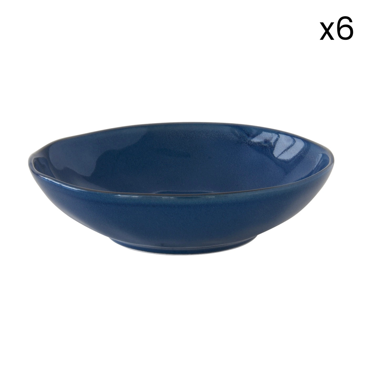 Interiors - Set De 6 Assiettes Creuses - Porcelaine - Bleu